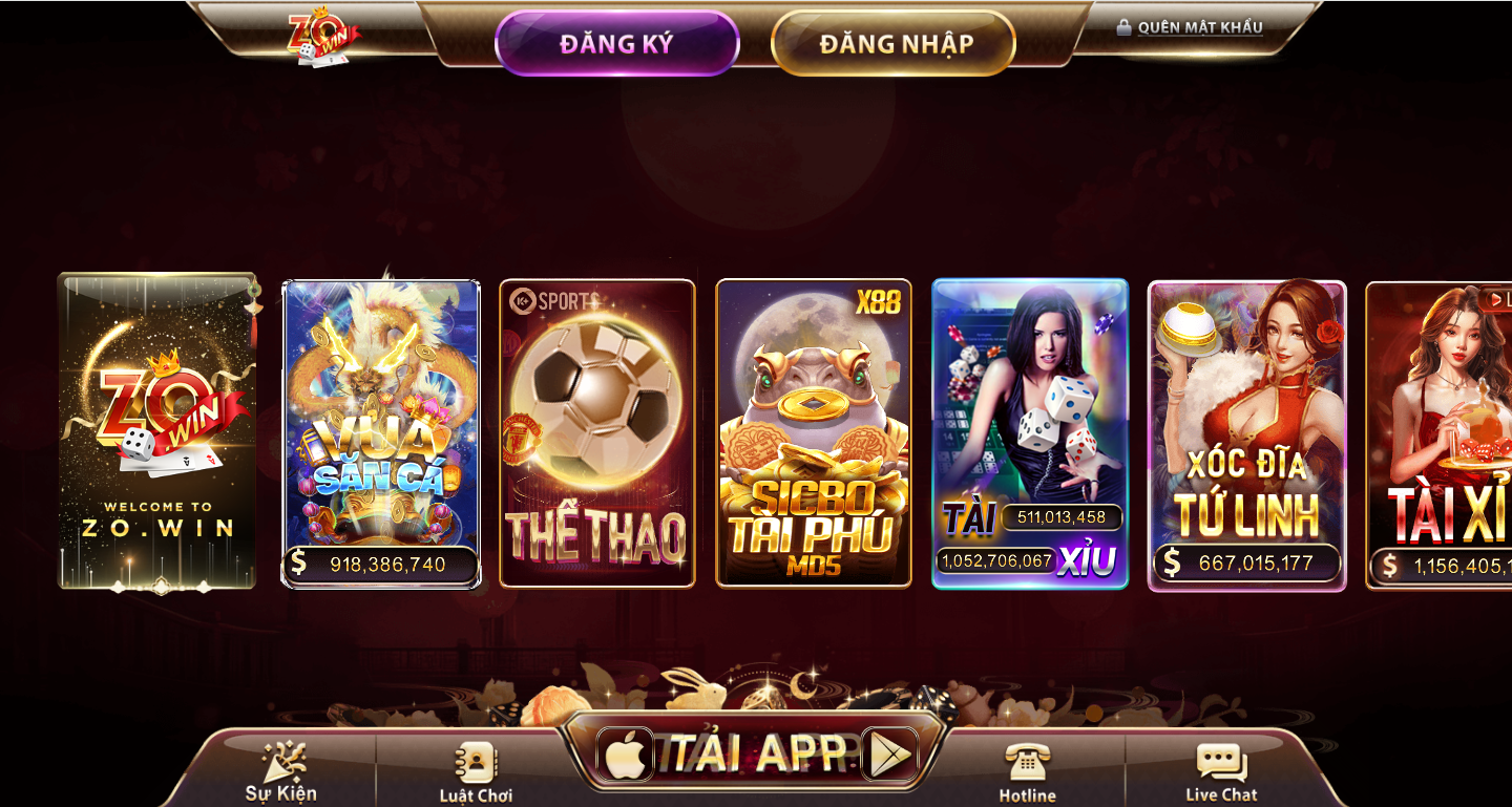 Cổng game bài đổi thưởng ZoWin